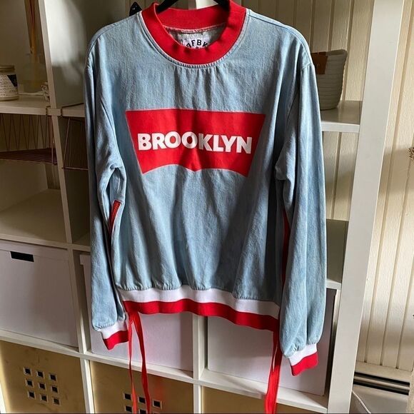 Limited Edition DFBK Defend Brooklyn Denim Crewneck w Zippers RARE - Picture 10 of 16